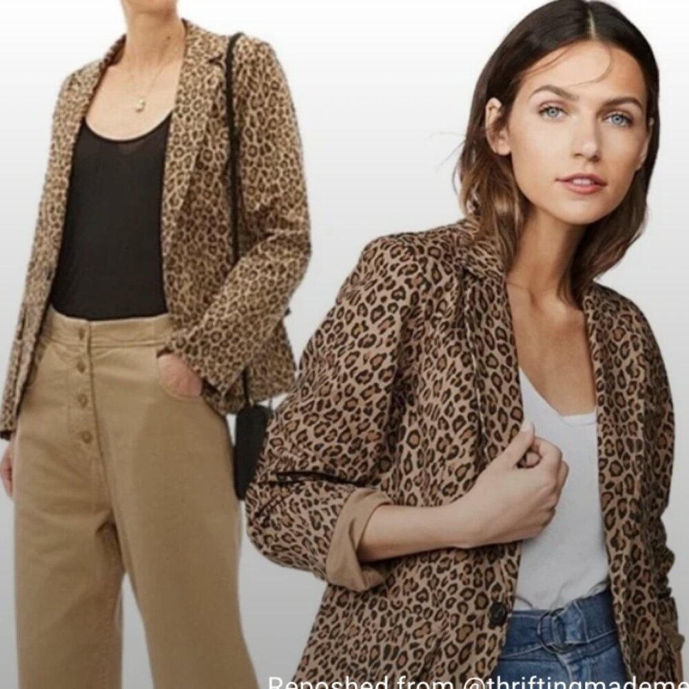 NILI LOTAN Leopard Print Addison Blazer, Size 0 - Picture 3 of 14